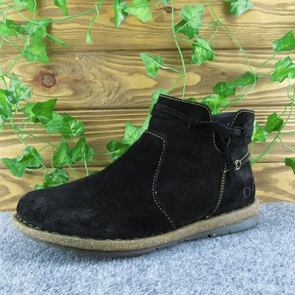 Born Wynter Women Ankle Boots Black Leather Zip Size 11 Medium